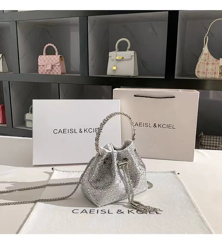 Wedding Party Clutch Purse Glitter Shiny Diamond Banquet Bag Women's Handbag Luxury Fashion Evening Bag Shoulder Chain Bag