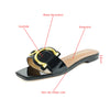 Plus size 35-44 leather slippers women's luxury party shoes square toe fishmouth shoes outdoor beach flip-flops in summer
