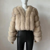 2023 Neuer kurzer Stil Echtfuchspelzmantel Winter Damen Natur Warme Mode Luxus