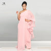 Sexy Chic Women One Shoulder Jumpsuit Chiffon Long Sleeve Prom Party Clothes Designer One Piece Ruffles Rompers 2023