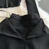 Faionable Diamond Embellied Wrap Skirt Set ort Top Long Dr Slimming High Collar Long Sve Zipper Two Piece Set