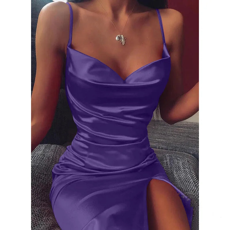Sexy Spaghetti Strap Backless Summer Dress Women Elegant Sleeveless Mini Dress Red Bodycon Party Dresses 2022
