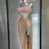 Summer New Women Sexy Strapless Two Pieces Set Glitter Night Club Skirt Suits Laced Singer Dancer Stage Performance Costume