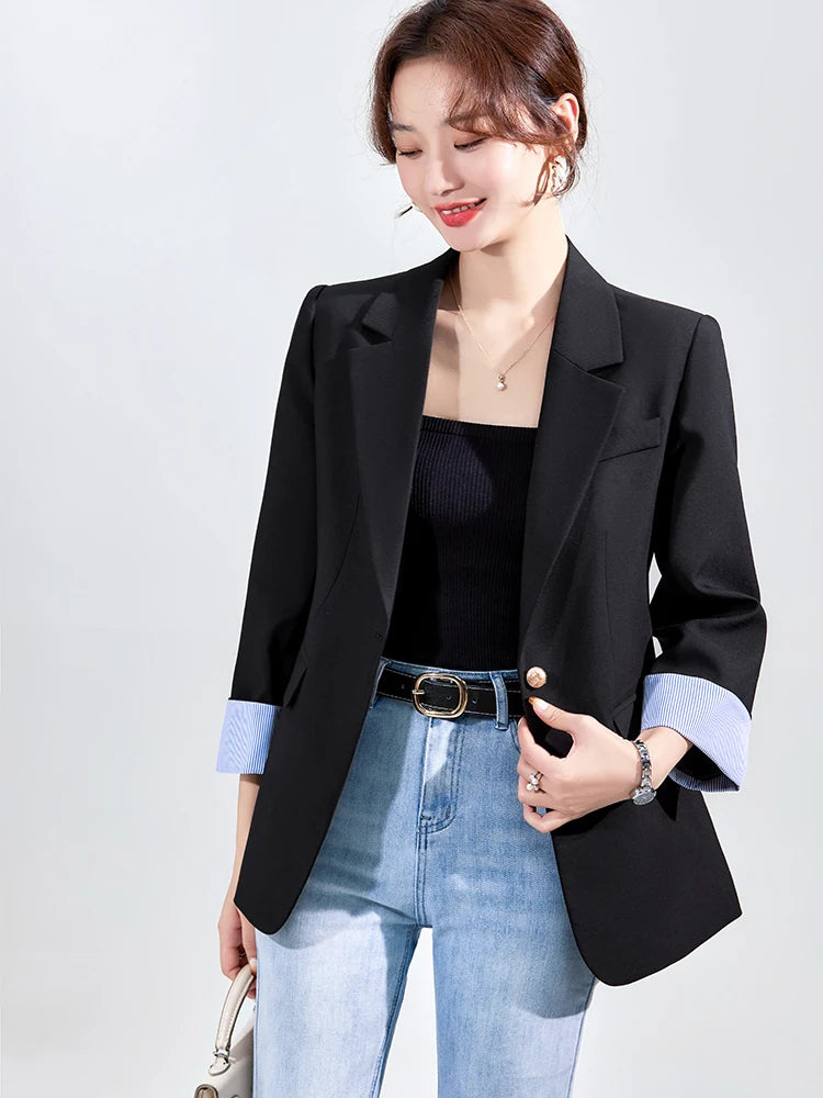 HIGH QUALITY Fashion 2020 Design Blazer Jacket Women's Green Black Blue Solid Tops For Office Lady Wear Size S-4XL