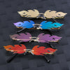 Fashion Fire Flame Sunglasses Women Men Rimless Wave Sun Glasses UV 400 Eyewear Luxury Trending Narrow Sunglasses