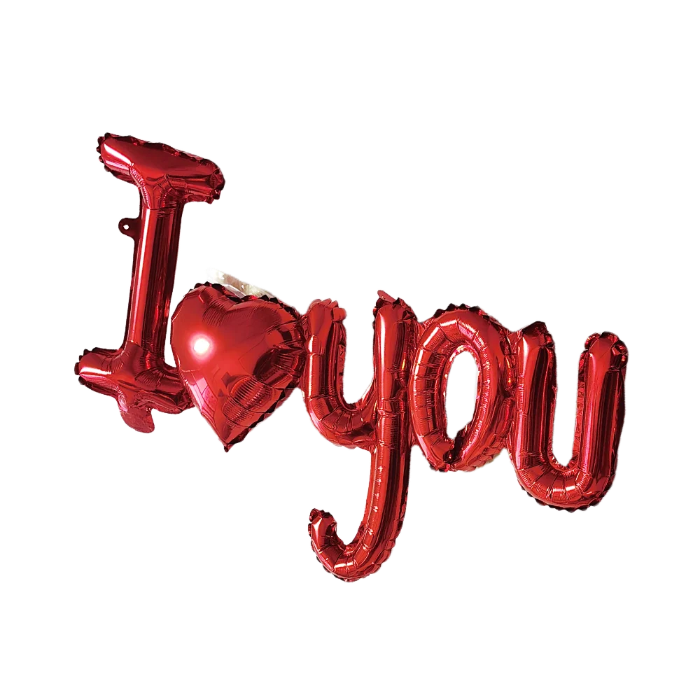 I Love You Red Heart Letter Balloons Foil Globos Valentines Day Wedding Decorations Bridal Shower Party Anniversary Supplies  ﻿