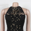 Joskaa 2025 Summer Elegant Hollow Halter Lace-Up Jumpsuits Women Hipster Sexy Backless Skinny One Piece Rompers Party Clubwear