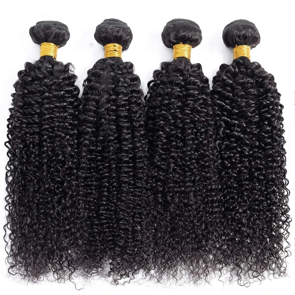 Mongolian Afro Kinky Curly Bundles Human Hair Afro Kinky Bulk Human Hair Unprocessed Virgin Hair Bundles for Women Natural Black