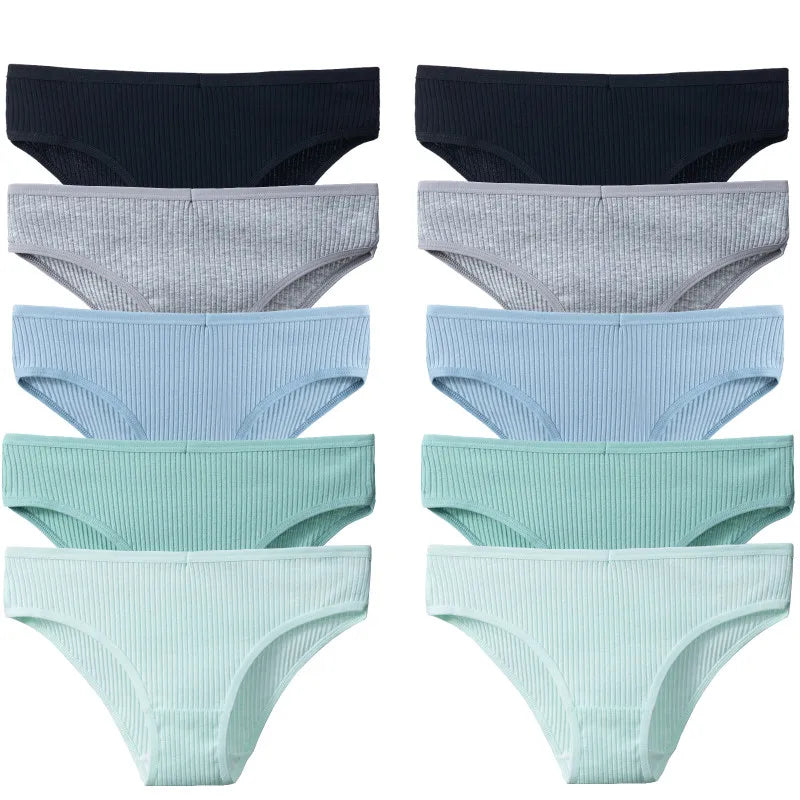 BZEL 10PCS/Set Women's Panties Sexy Breathable Underwear Comfortable Lingerie Cotton Striped Briefs Fashion Cozy Underpants Sale