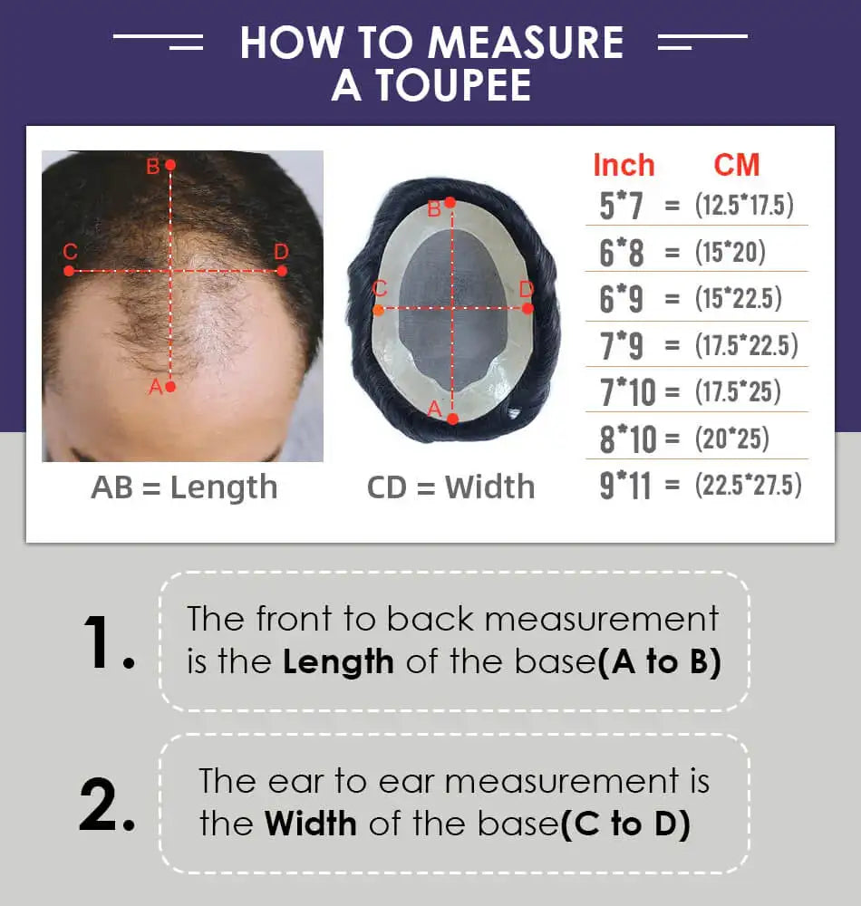 Realistic Front Hairline Thin skin Base Toupee Men Wig V Style Front Natural Human Hair Men's Forehead Hairline Male Replacement