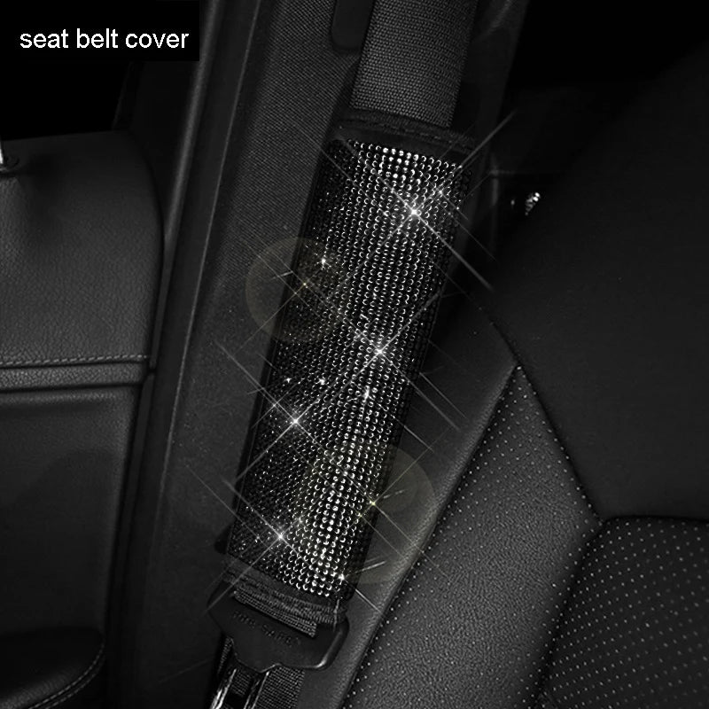 Black Diamond Crystal Car Gear Shift Cover Rhinestone Auto Shifter Hand Brake Cover Bling Car Interior Accessories Decorate