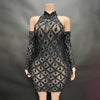 High Quality Sparkling Rainestone Sexy Bodycon Mini Dress Birthday Celebrate Evening Party Dress