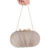 Wedding Bridal Clutch Handbag Women Evening Party Bag Chain Shoulder Bags Elegant Rhinestones Egg Shape Banquet Clutch Purse
