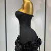 Women Sexy Strapless Flower Prom Gown Mini Dress Celebrity Red Carpet Fashion Evening Party Celebrate Birthday Club Dresses