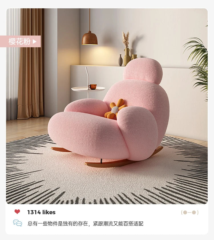 Fluffy White Living Room Chair Modern Cute Floor Ergonomic Living Room Chair Lounge Recliner Meuble Salon Home Furniture