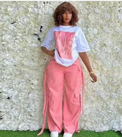 2 Piece Women Set Dashiki African Clothes Summer Autumn New Fashion Short Sleeve Top And Pants Suit Party Lady Matching Sets