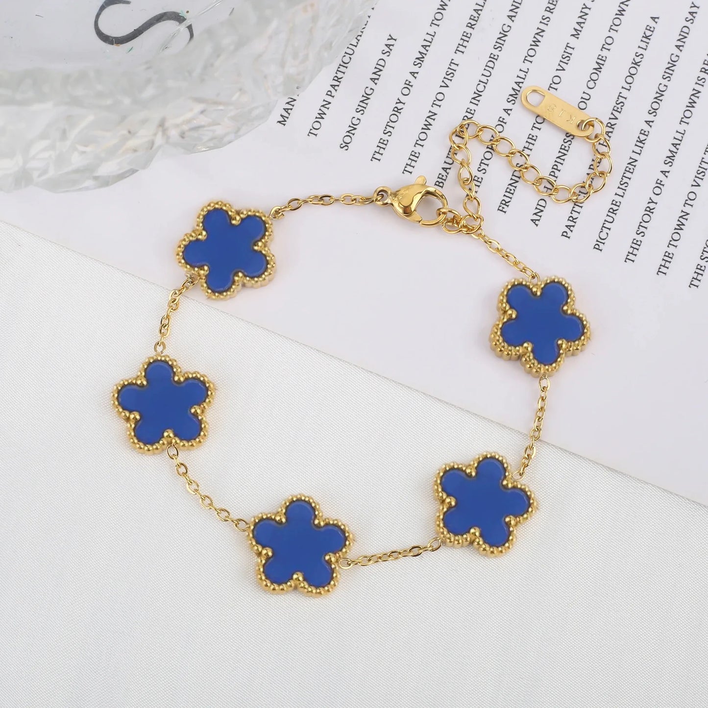 Color jewelry clover stainless steel new plant five-leaf flower bracelet hot jewelry jewelry gifts for women