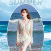 Bikini Sets Women Long Sleeve Irregular Three Pieces Lace-up Summer Sun-proof Vintage European Style Sexy Swimwear Beach Outfit