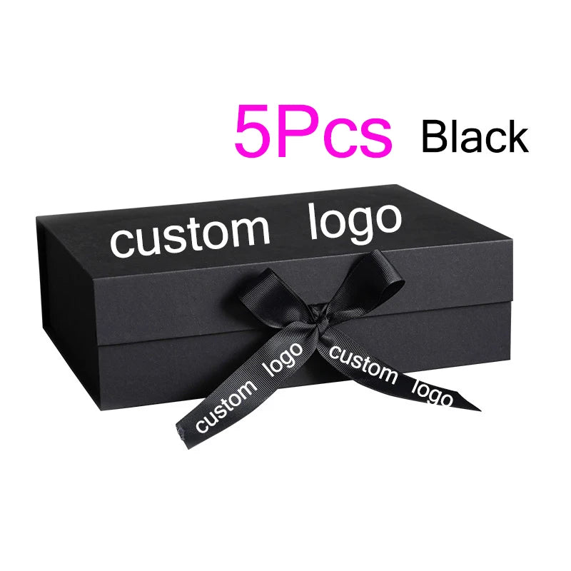 5Pcs Gift Box With Lid Personalized Bridesmaid Groomsmen Proposal Box With Ribbon Present Packaging Box Wedding Boxes