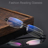 Men Blue Light Blocking Reading Glasses Women Dimond Cutting Rimless Eyeglasses Frame Anti Fatigue Hyperopia Presbyopic Eyewear