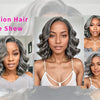 Salt and Pepper Loose Wave Lace Front Bob Wig Human Hair Side Part  5x5 HD Closure Lace Wig Ready To for Black Women