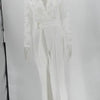 New In Jumpsuit Women White Overalls Party Lace Rompers Bodysuit One Piece Long Sleeve V-neck Long Pants Y2k Elegant Spring Work
