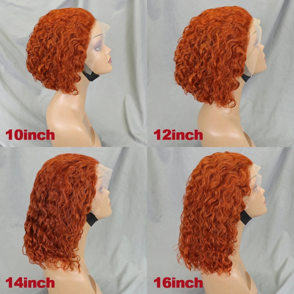 10-16 Inches 200% Density Water Wave Bob Human Hair Wigs  Short Deep Curly Brazilian Remy Human Hair Wigs for Black Women