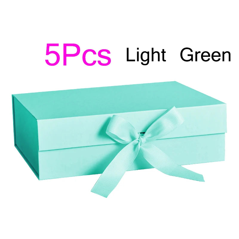 5Pcs Gift Box With Lid Personalized Bridesmaid Groomsmen Proposal Box With Ribbon Present Packaging Box Wedding Boxes