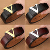 High Quality Smooth Buckle Belt Men's Genuine Leather Pure Cowhide Letter V Jeans Belt for Men Women Luxury Male Belt Designers