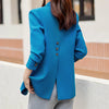 Khaki Black Green Women Solid Formal Blazer Coat Female Long Sleeve Single Button Straight Jacket For Office Ladies Work Wear