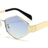 Polygonal Luxury Sunglasses Women Brand Fashion Rhombus Sun Glasses Woman 2024 Retro Vintage Metal Diamond Shades Eyewear
