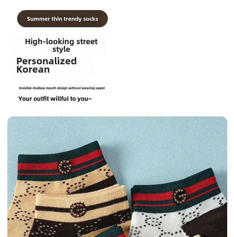 Men's Summer Socks Low-cut Absorbent Anti-odor Cotton Ankle Socks Pop-socks Moisture Absorbent Sweat-absorbent Short Tube