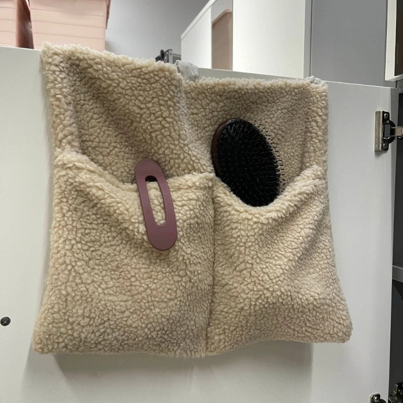 New Thick Plush Baby Crib Hanging Storage Bag Portable Double Pockets Newborn Cot Toy Organizer Bag Bed Headboard Storage Pouch