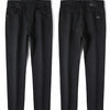 Men's pure black jeans Korean version trendy straight fit pants men's comfortable and elastic classic business jeans