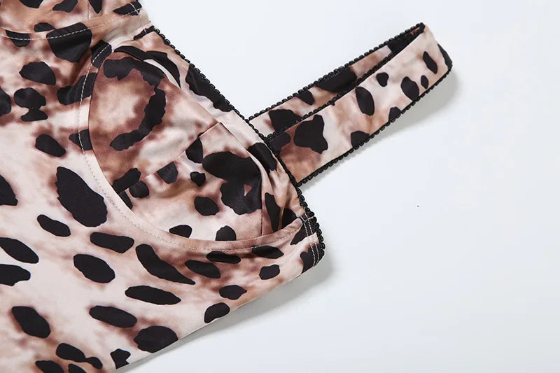 Leosoxs Sexy Jumpsuit Women Sleeveless 2025 Sexy Trend Leopard Print Sleeveless Street Fit Stretch Activity Workout Overalls