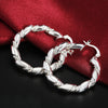 Top Quality 925 Sterling Silver Earrings Simple Round Circle Hoop Earrings For Woman Fashion Wedding Engagement Charm Jewelry