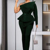 Spring 2 Pieces Set for Woman Pearl Top with Sleeves Pants Suit Women Outfit Elegant Classy Evening Wholesale Dropshipping