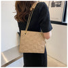 Ladies Fashion Large Capacity Chain Bag Retro Square Tote Bag Diamond Texture Shoulder Crossbody Daily Hundred Underarm Handbag