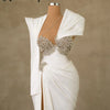 3 Designs Formal Evening Dress Heavy Customized Silver Crystals Beading Prom Gown Elegant Wedding Party Dresses Vestido De Noiva