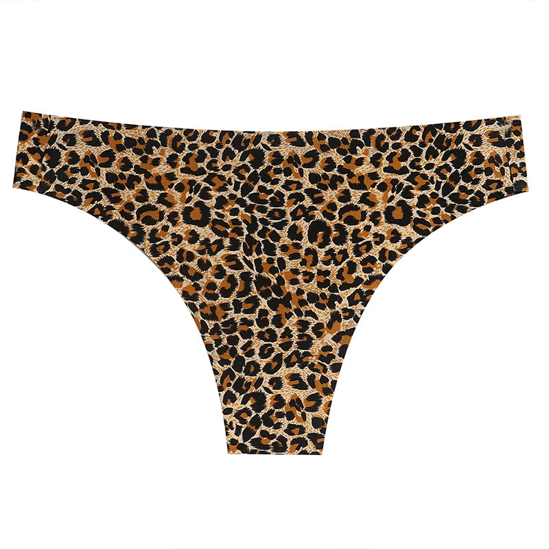 TrowBridge 3PCS/Set Women's Panties Fashion Leopard Bikini Sexy Thongs Seamless Underwear Satin Lingerie Sport Fitness G-Strings