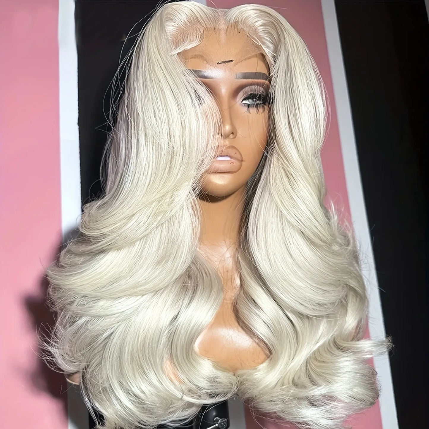 Charisma Synthetic Lace Front Wigs Platinum Blonde Wig Long Wigs Loose Wave Glueless Lace Wig Pre Plucked Hairline Wig Daily Use