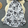 Summer Pleated Women Buttons Dresses Casual Beach Holiday Short Sleeve V Neck Woman Midi Dress Bohemian Mujer Vestidos