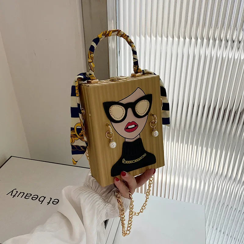 Evening Bags for Women 2024 New Fashionable Leather Shoulder Bag Woman Hard High Quality Hip Hop Party Luxury Designer Handbag