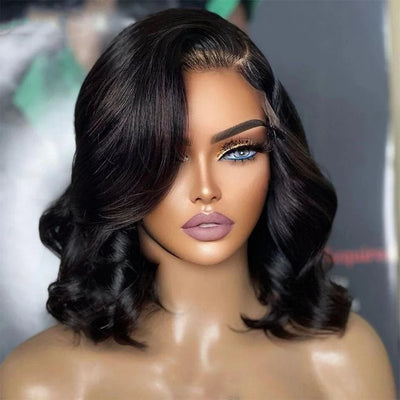 Cheap Body Wave Short Bob Wig Human Hair 13x4 Hd Full Lace Front Wig 10A Grade Virgin Lace Frontal Wigs For Women 180% Density