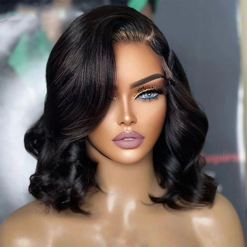 Cheap Body Wave Short Bob Wig Human Hair 13x4 Hd Full Lace Front Wig 10A Grade Virgin Lace Frontal Wigs For Women 180% Density
