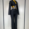 Women Sexy Long Sleeve Beading Bodycon Two Pieces Pants Bandage Set 2025 Celebrity Designer Fashion Women's Luxury Birthday Set