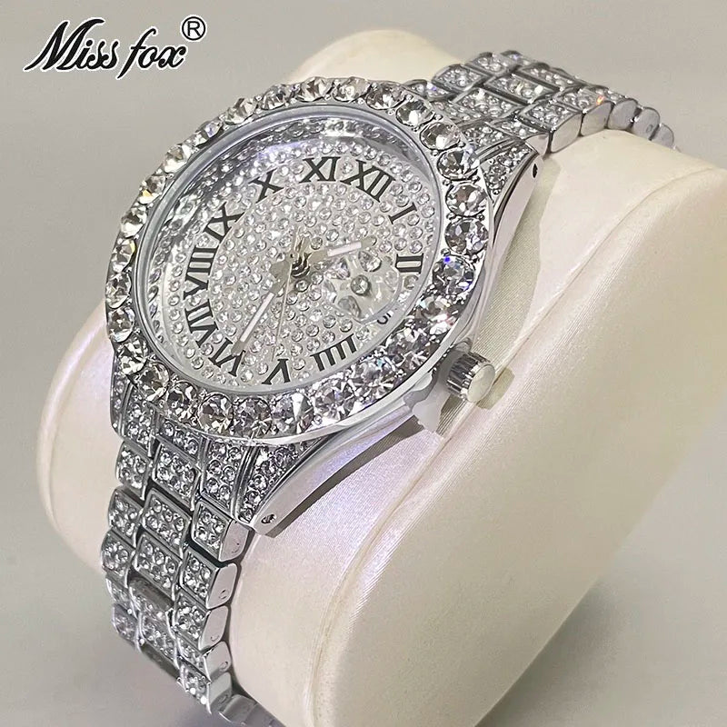 MISSFOX Pink Women Watches Luxury Small Face Elegant Quartz Watch For Ladies Icy Look Party Jewelry Mini Babe So Cute Arm Clock