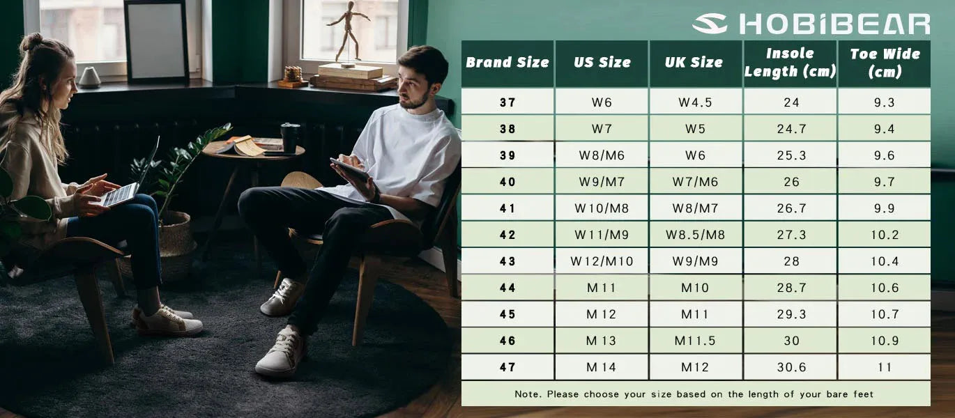 HOBIBEAR Minimalist Shoes for Men Women Wide Toe Barefoot Zero Drop Shoes Casual Artificial Leather Lightweight Walking Sneakers