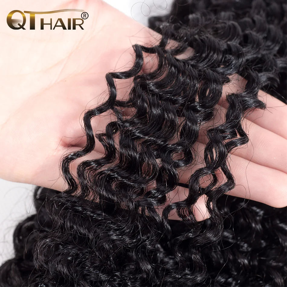 Mongolian Kinky Curly Human Hair Bundles 1/3/4 Pcs Remy Human Hair Weave Bundle Kinky Curly Bundles Natural Color Hair Extension