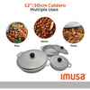 Colombian Cast Aluminum Caldero Set with Lid Rice Beans Meat Stews 3-Piece Traditional Design Seasoned Finish Oven Safe Variety